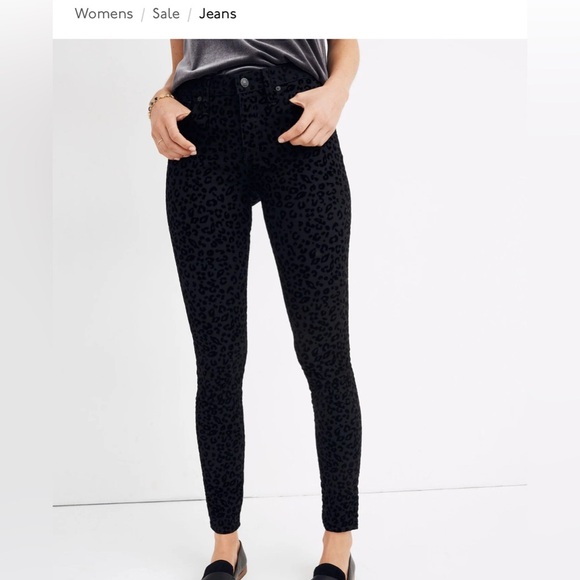 NWT Madewell 9" Mid-Rise Skinny Jeans: Flocked Leopard Edition - Picture 1 of 4